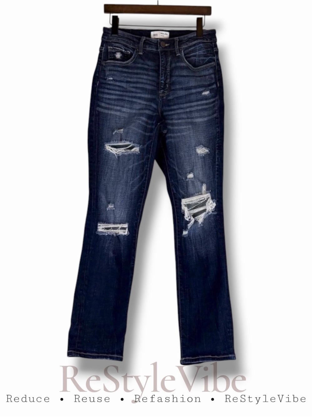 BKE Women’s Size 28 Denim Jeans Mom Jean High Rise Fit Stretch Destructed Style
